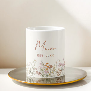 Morsa inrättade Wildblomsterbabyskor för Terracott Kaffemugg