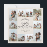 Morsa kräm-elegant, modern, minimal fotokollage inbjudningar<br><div class="desc">Världens bästa Morsa-skript-elegant,  modern minimal kräm och svart personlig fotokollage enkelt rent linjer mors dag-kort.</div>