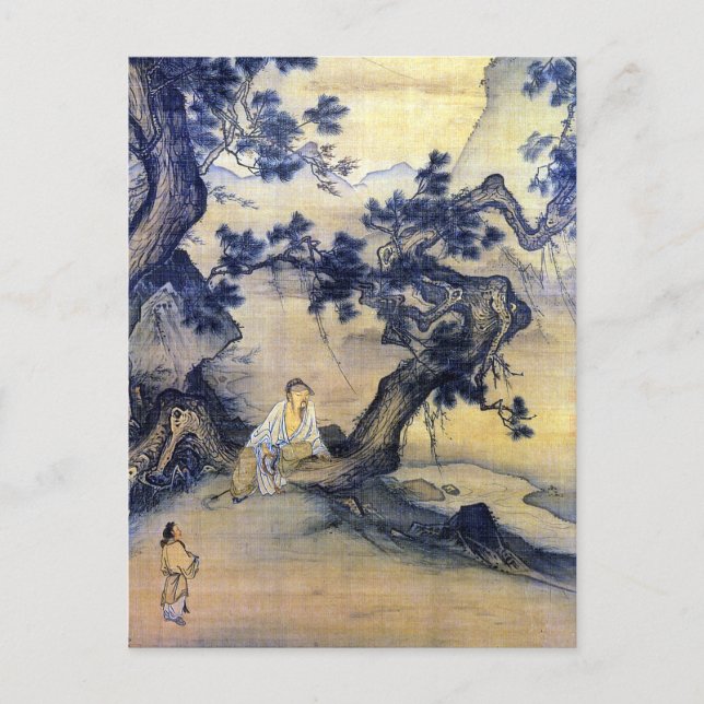 Morsa Lin tyst lyssnar på Vinden i Gräs Vykort (Framsida)