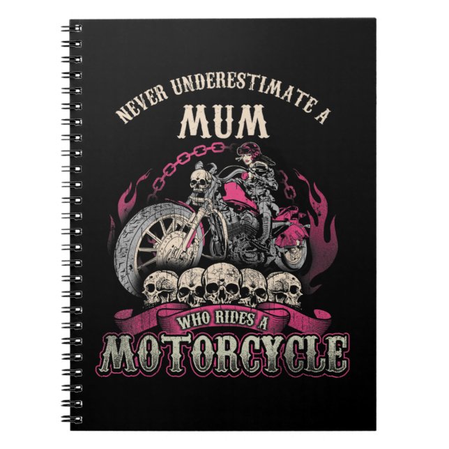 Morsa Mamma Biker Chick Dam underskatta aldrig mot Anteckningsbok (Framsidan)