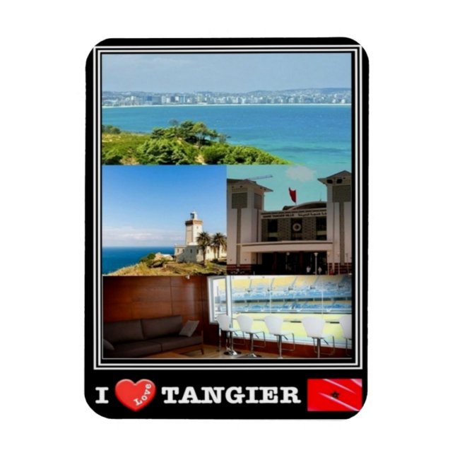MORSA Marocco - Tangier - I Kärlek Mosaic - Magnet (Vertikal)