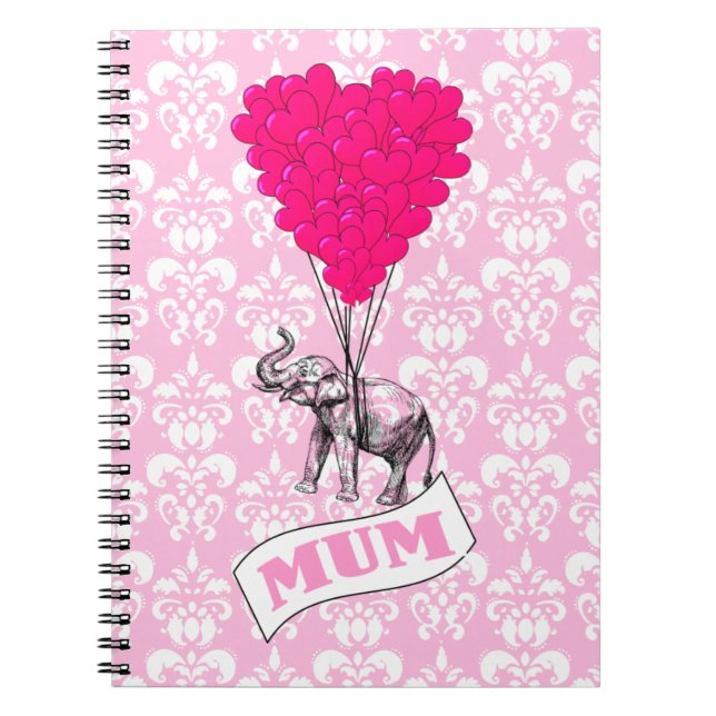 Morsa med rosa elefant anteckningsbok (Framsidan)