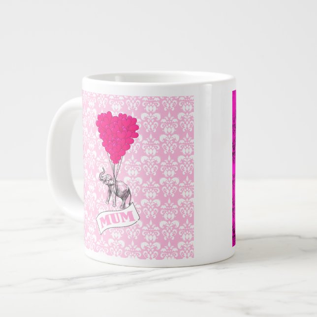 Morsa med rosa elefant jumbo mugg (Framsida vänster)