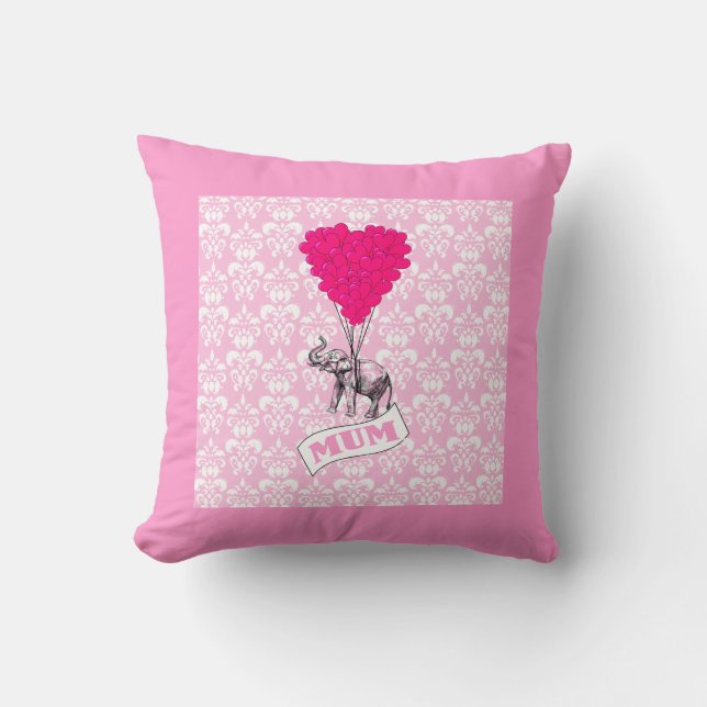 Morsa med rosa elefant kudde (Framsida)