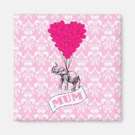Morsa med rosa elefant magnet