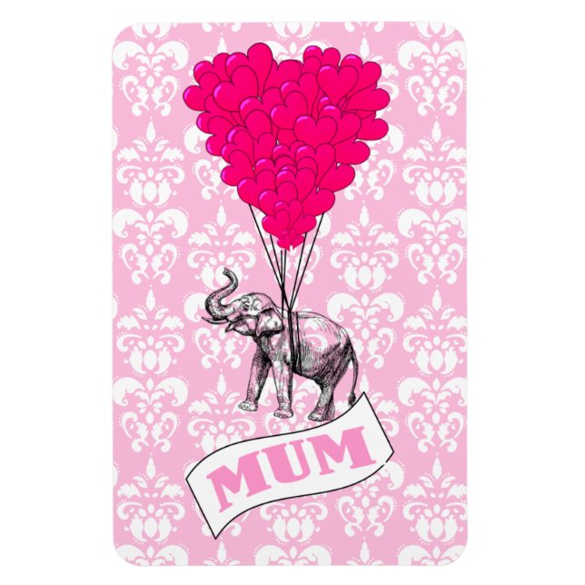 Morsa med rosa elefant magnet (Vertikal)