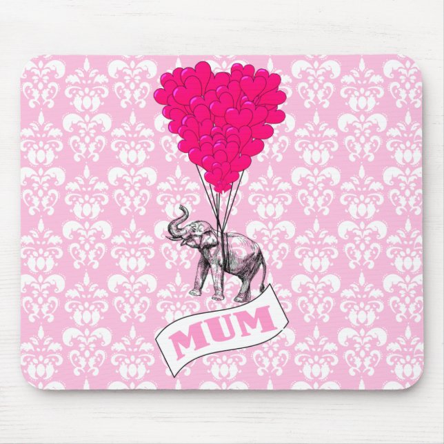 Morsa med rosa elefant musmatta (Framsidan)