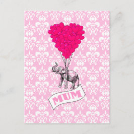 Morsa med rosa elefant vykort