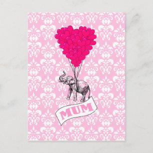 Morsa med rosa elefant vykort