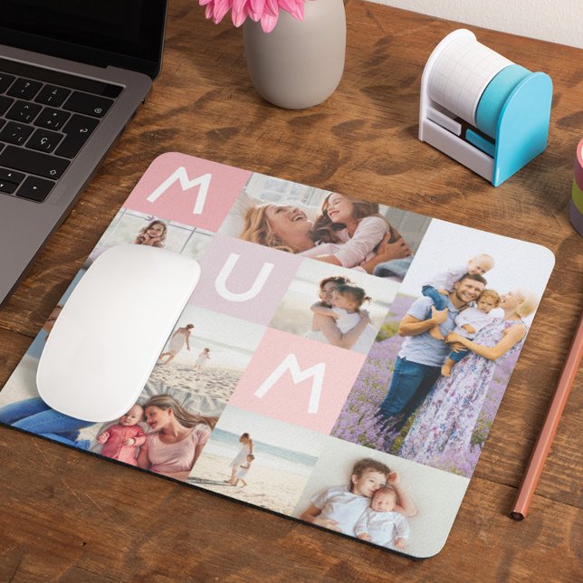 Morsa Modern Photo Grid Collage Family Keepsaké Ro Musmatta (by Moodthology Papery
Mum Modern Photo Grid Collage Family Keepsake Pink Mouse Pad)