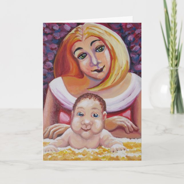 Morsa och baby - Mors dag Kort (Framsida)