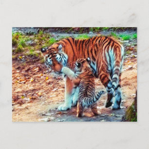 Morsa och Baby Tiger Vykort