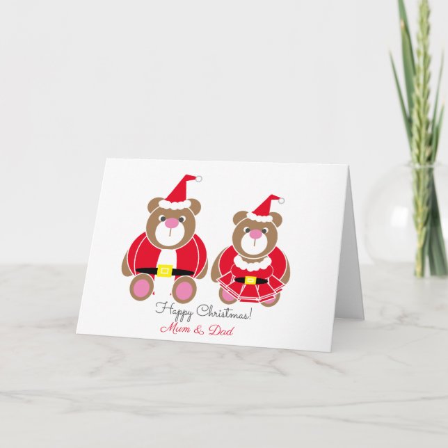 Morsa och Pappa nalle jul Kort (Framsida)