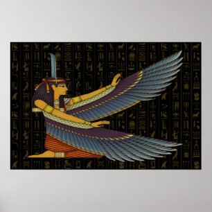 Morsa på gudinna på Hieroglyfer Poster