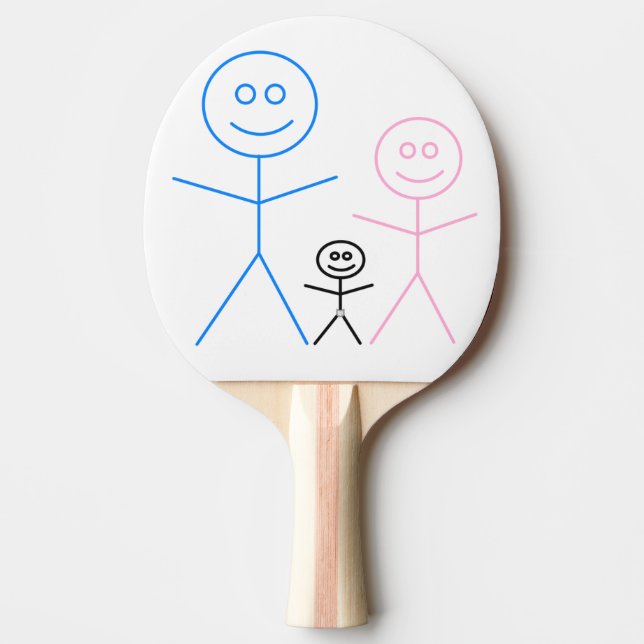Morsa Pappa & Baby i det billigare stick figurer t Pingisracket (Framsidan)