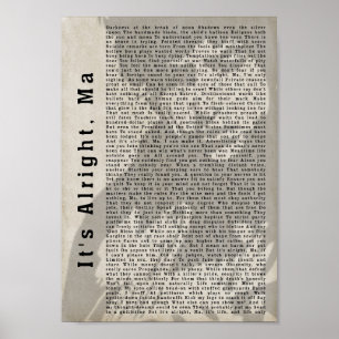 Morsa Shadow Sång Lyric Wall Art-utskrift Poster