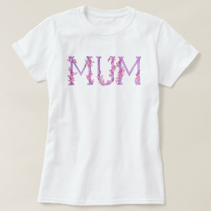 Morsa vattenfärgsdel orchid text t-shirt