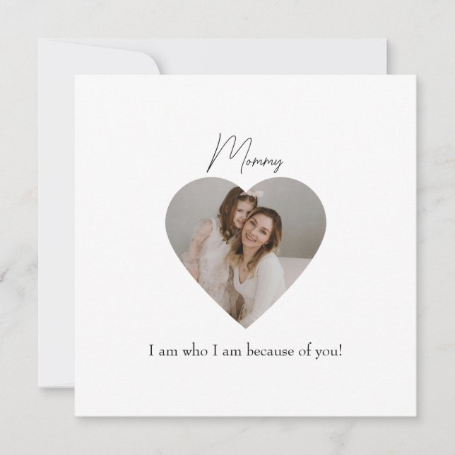 Morsdag Platt julkort med hjärta Foto (Framsida)