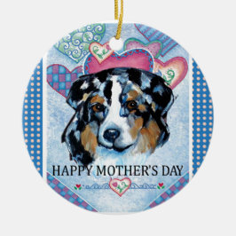 MORSDAGENS AUSTRALIAN SHEPHERD JULGRANSPRYDNAD KERAMIK