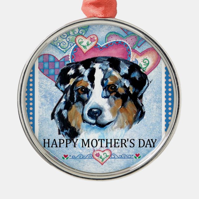 MORSDAGENS AUSTRALIAN SHEPHERD JULGRANSPRYDNAD METALL (Framsidan)