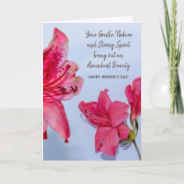 Morsdags arrangemang med rosa blommor kort