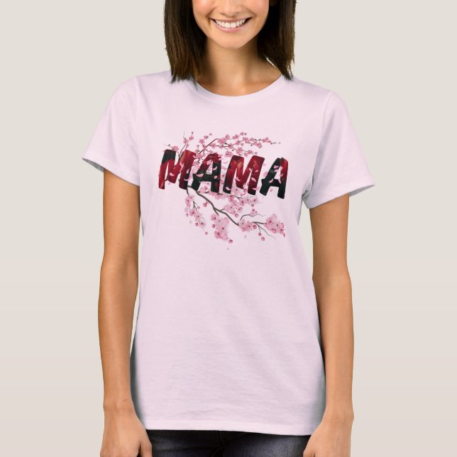 Morsdags Blommig Kärleksdesign | Söt Rosa Blomma T Shirt (Framsida)
