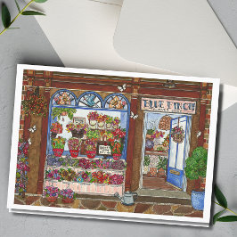 Morsdags Blomsterbutik Akvarellkort Kort