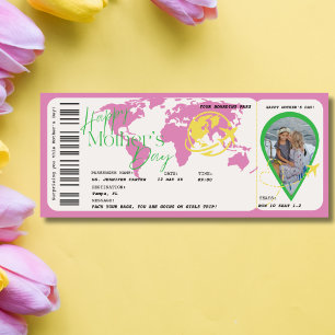 Morsdags Boarding Pass Överraskning Presentkupong Inbjudningar