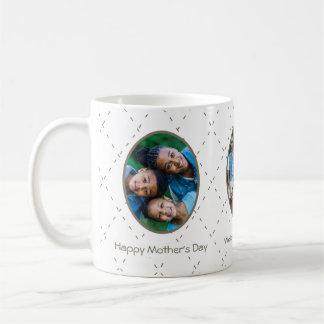 Morsdags familjefoton och meddelande kaffemugg