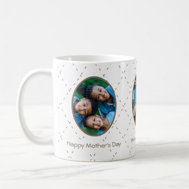 Morsdags familjefoton och meddelande kaffemugge kaffemugg (Vänster)