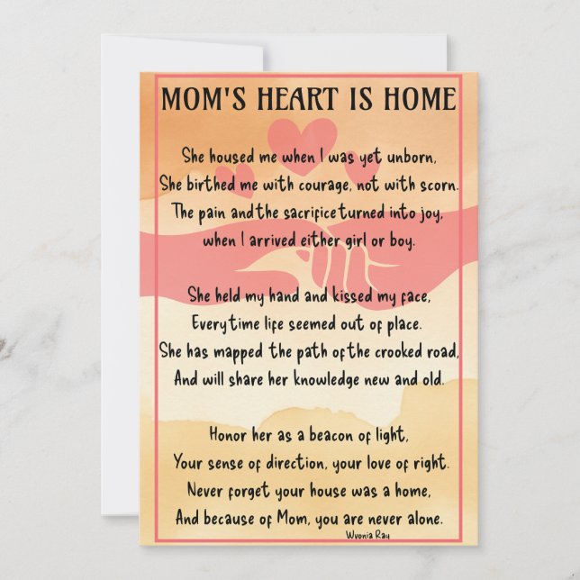 Morsdags Hjärtat är Hemma Platt Julkort (Framsida)