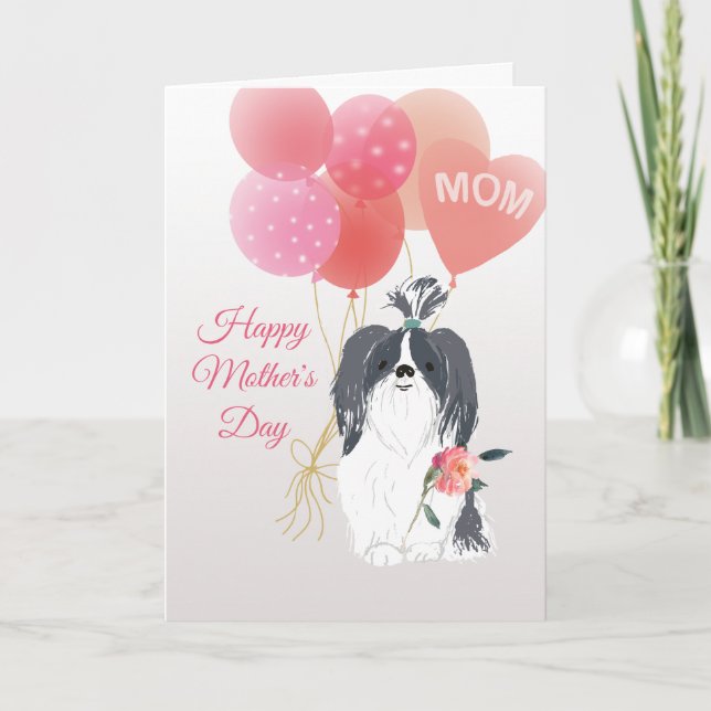 Morsdags kärlek från din grå Shih Tzu hund Kort (Framsida)