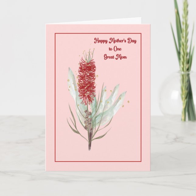 Morsdags kort med australienska blommor (Framsida)