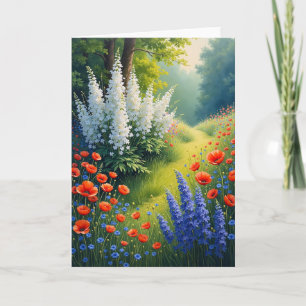 Morsdags kort med blommande äng