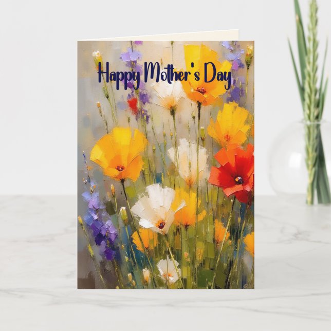 Morsdags kort med blommor (Framsida)