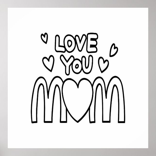 Morsdags kort, rolig morsdagspresent till mamma poster (Framsidan)