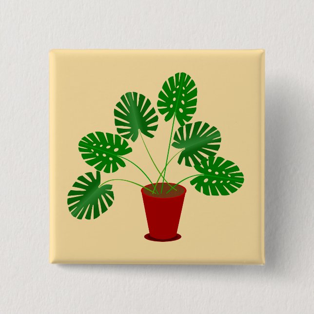 Morsdags Monstera-växt Knapp (Framsida)