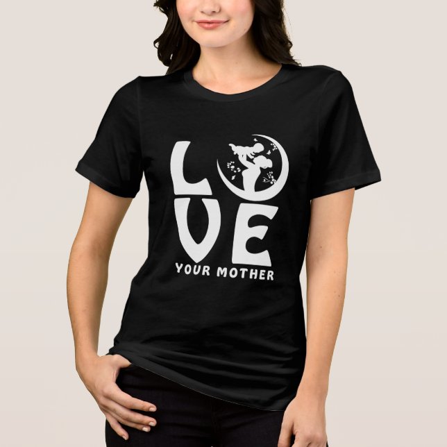 Morsdags T-Shirt Mor och Barn Siluett (Framsida)