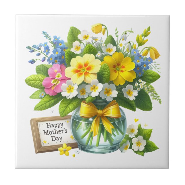 Morsdagsblommor Kakelplatta (Framsidan)