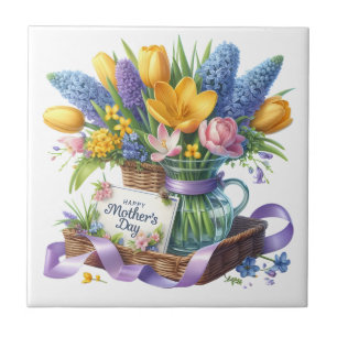 Morsdagsblommor Kakelplatta