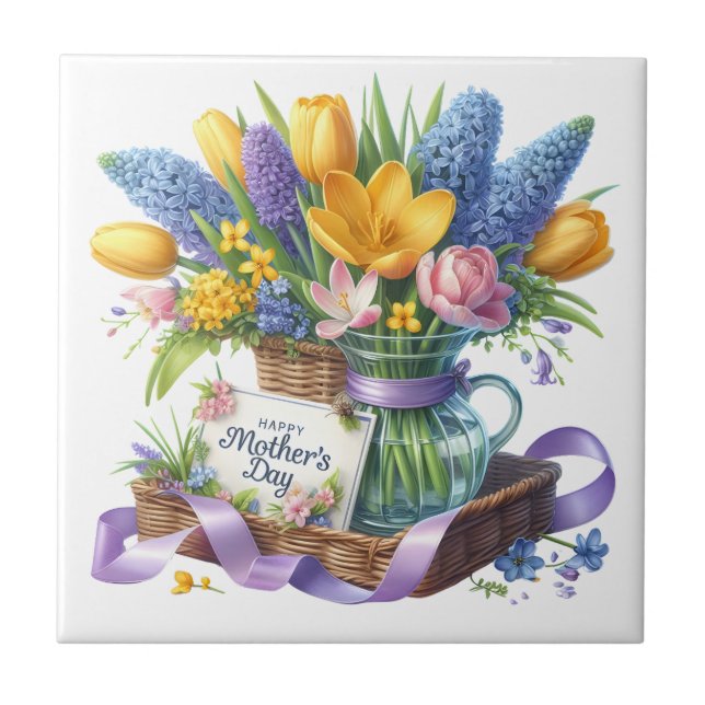 Morsdagsblommor Kakelplatta (Framsidan)