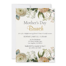 Morsdagsbrunch Inbjudan Blommig Elegant