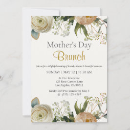 Morsdagsbrunch Inbjudan Blommig Elegant