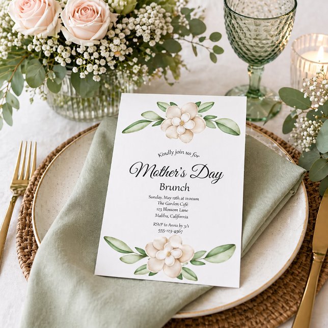 Morsdagsbrunch Inbjudan Elegant Blommig (Skapare uppladdad)