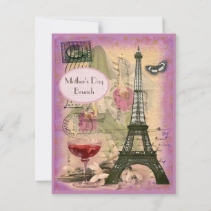 Morsdagsbrunch Paris Eiffeltornet & Rött vin Inbjudningar