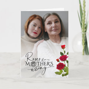 Morsdagsdesign med egen foto och röda rosor kort