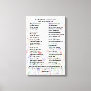 "Morsdagsdikt, utsträckt canvastryck" Canvastryck
