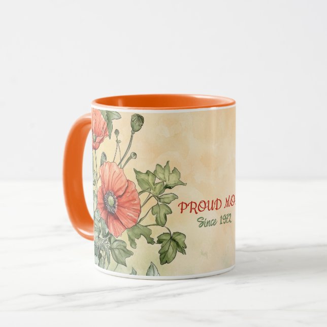 Morsdagsmugg text "MAMMA" "Sedan 1972" Mugg (Framsida vänster)
