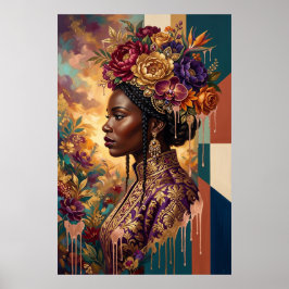 Morsdagspresent — Afrikansk drottning blomkrona ko Poster