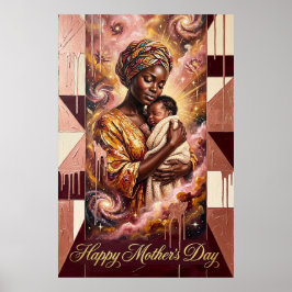 Morsdagspresent — Afrikansk mor bebis himmelsk kon Poster